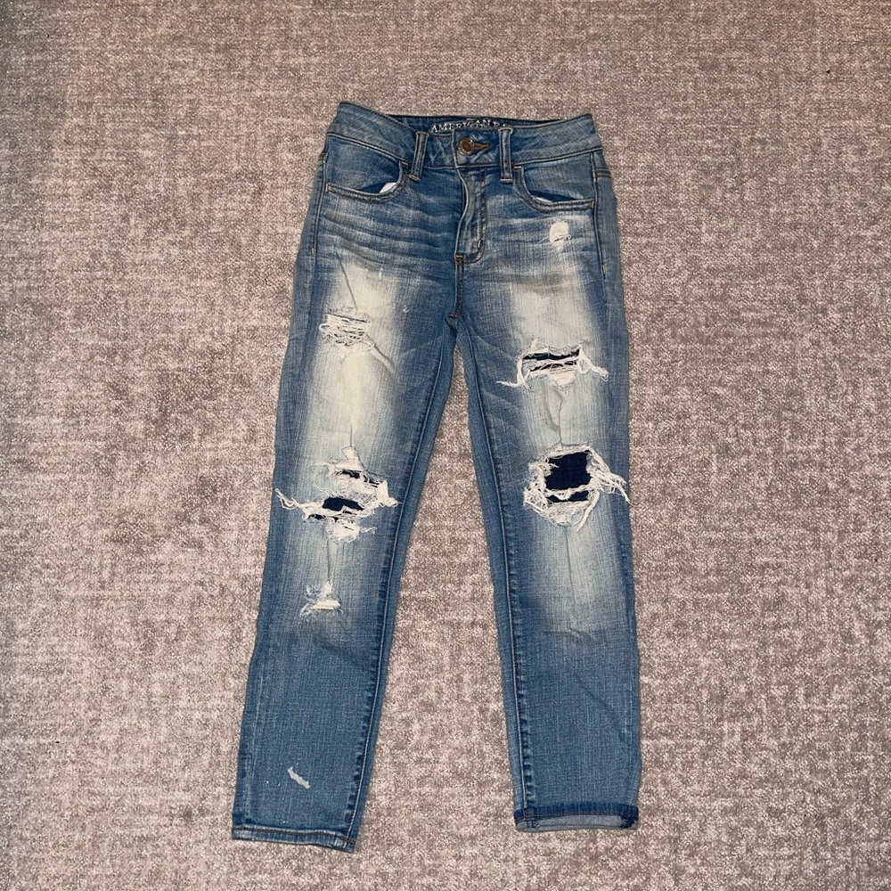 American Eagle hi Rise jegging crop jeans sz 00